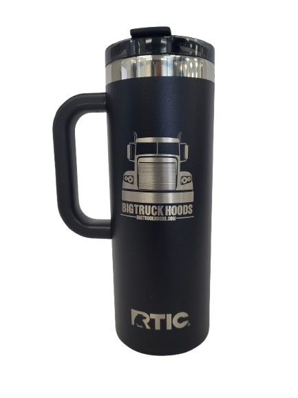 Big Truck Hoods -- 20oz Road Trip Travel Mug RTIC, Black