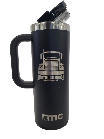 Big Truck Hoods -- 20oz Road Trip Travel Mug RTIC, Black