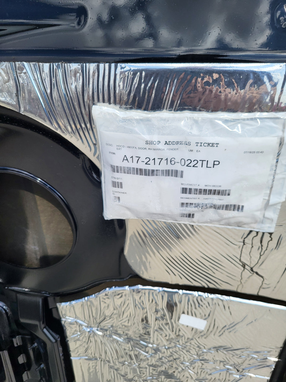 Western Star 49X SFA Hood, Access, Fend. Ext., Takeoff | A17-21716-022