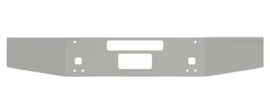 Aftermarket 14" Stainless Bumper, Fits T880, Tapered | No Fogs, Set Back Axle
