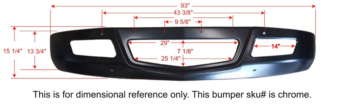 International 7300, 7400, 7500, 7600, 7700 Parachoques cromado de acero totalmente envolvente DuraBuilt