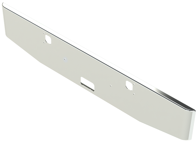 Aftermarket Chrome Steel Bumper, Fits Kenworth W900L Without Fog Lights