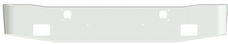 Aftermarket Chrome Steel Bumper, Fits Kenworth W900B with Fog Light Cutouts