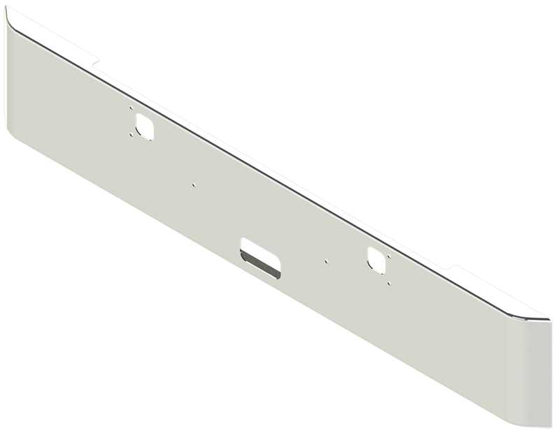 Aftermarket Chrome Steel Bumper, Fits Kenworth W900L & W900B