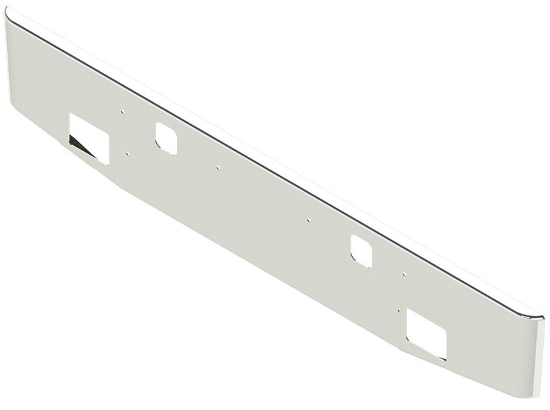 Parachoques de acero cromado Kenworth W900S con orificios para luz antiniebla