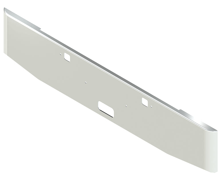 Aftermarket Chrome Steel Bumper, Kenworth W900B Steel Without Fog Light Cutouts