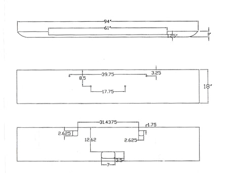 Aftermarket Chrome Steel Bumper, Fits Kenworth W900B Without Fog Light Cutouts