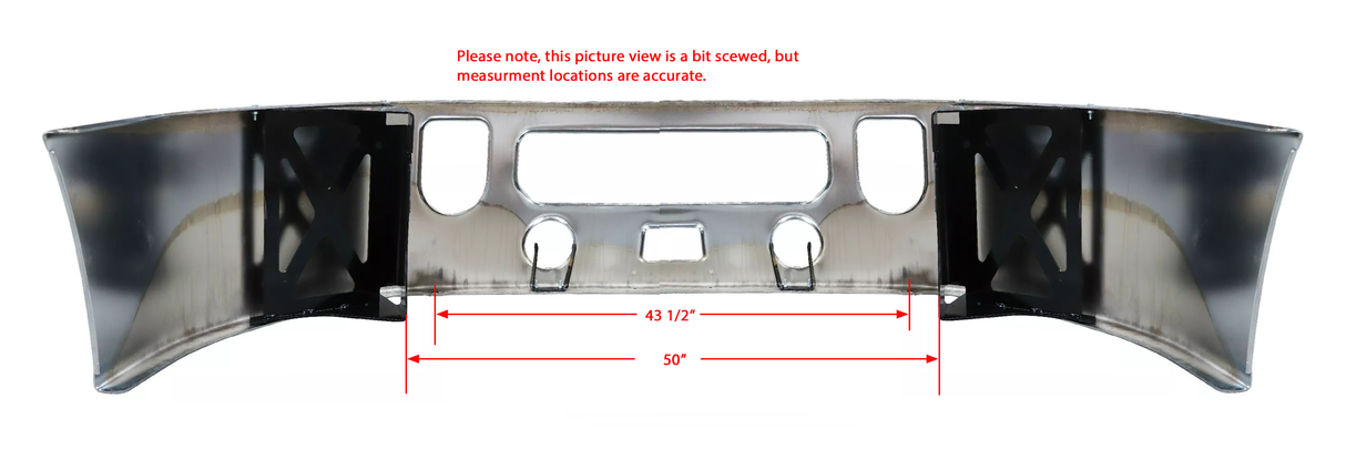 Mack Vision CXU Pinnacle Steel Chrome Bumper w/Tow Holes & Fogs 2006 & Up