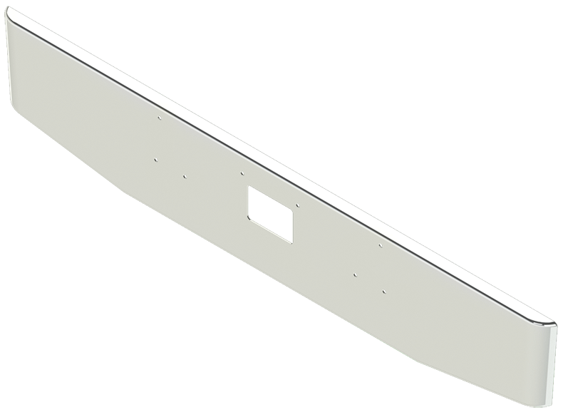 16" Steel Chrome Bumper Axle Forward Without Fog Light Hole Cutouts - Peterbilt 379 / 357 / 378