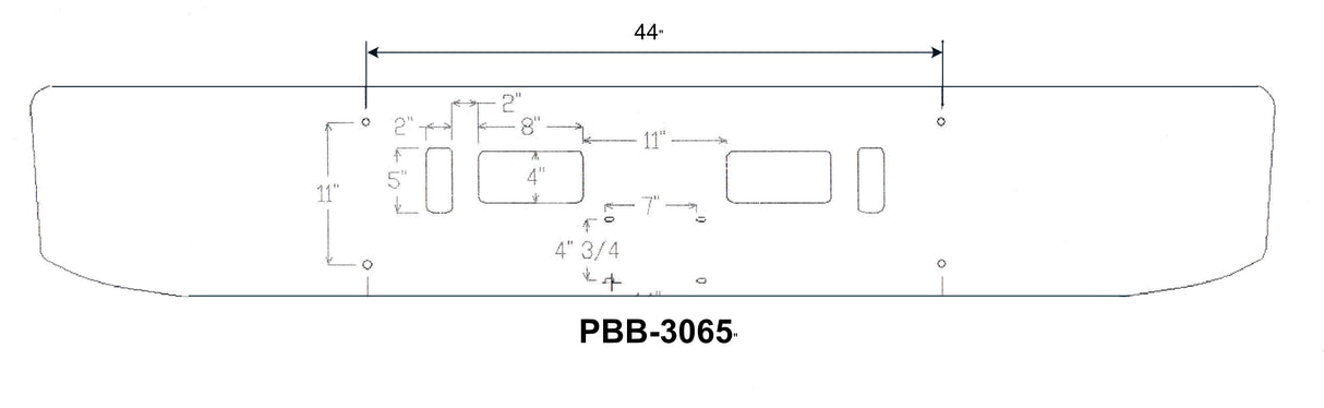 Western Star 4700 Steel Chrome Bumper 3065