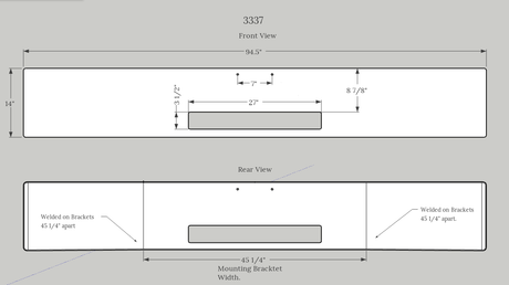 14" Steel Chrome Bumper for Peterbilt 337- Big Truck Hoods