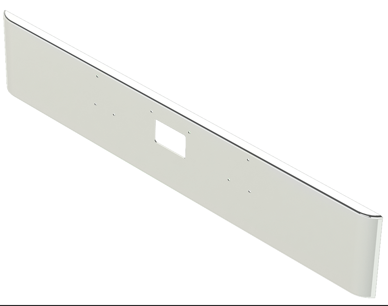 Durabuilt Steel Chrome Bumper Tex Square 19 in. for Peterbilt 379 / 357 / 378 Axle Forward