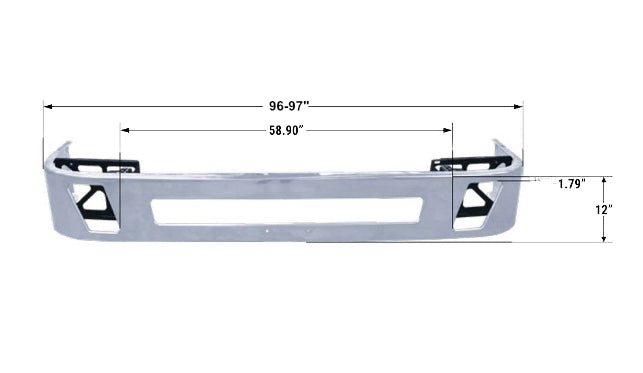 Volvo VNL Gen 2 SS Clad Aluminum Bumper with 12 in. Tall
