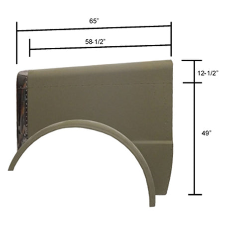 Aluminum Short Hood for Peterbilt 388/389 With Stainless Grill & Surround with Fiberglass Fenders