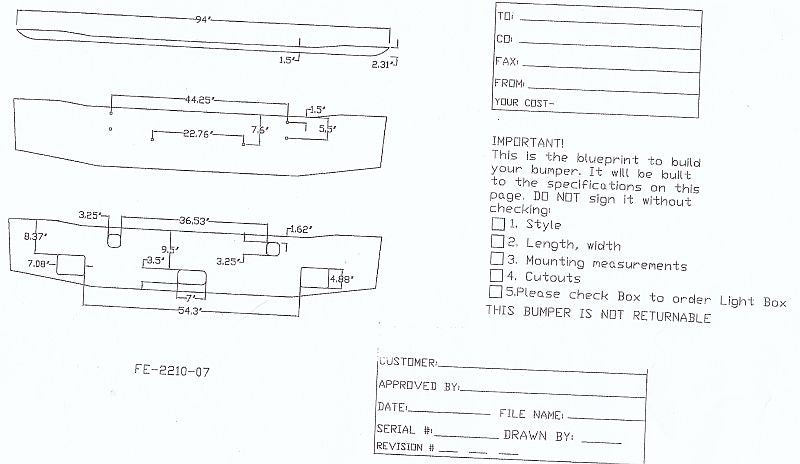 Aftermarket Chrome Steel Bumper, Fits Kenworth W900B with Fog Light Cutouts