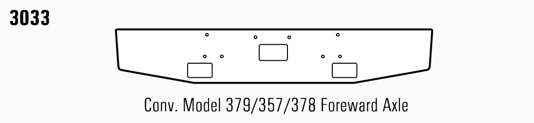 Peterbilt 379 / 357 / 378 Axle Forward Steel Chrome Bumper With Fog light Hole Cutout - Big Truck Hoods