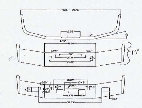 Freightliner FLD 120 & FLD 112 Bumper Steel Chrome 13 in. With Fog Light Hole Cutout