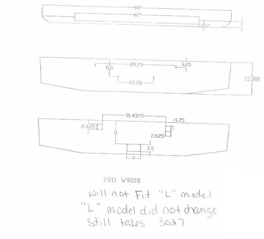 Aftermarket Chrome Steel Bumper, Kenworth W900B Steel Without Fog Light Cutouts