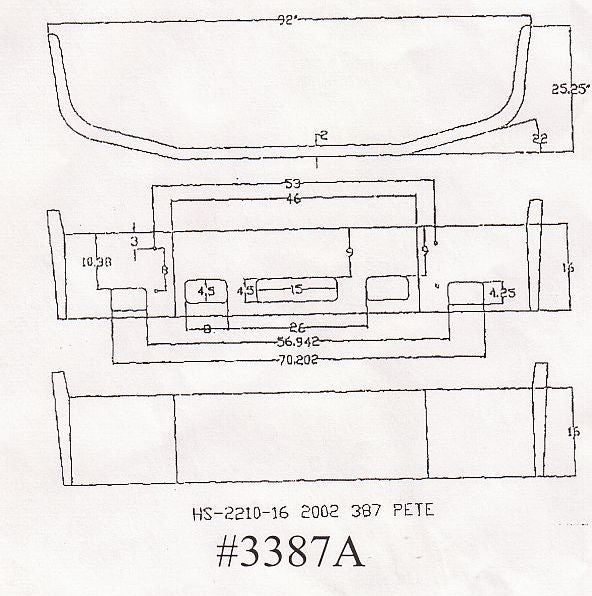 Peterbilt 387 Steel Chrome Bumper - Big Truck Hoods