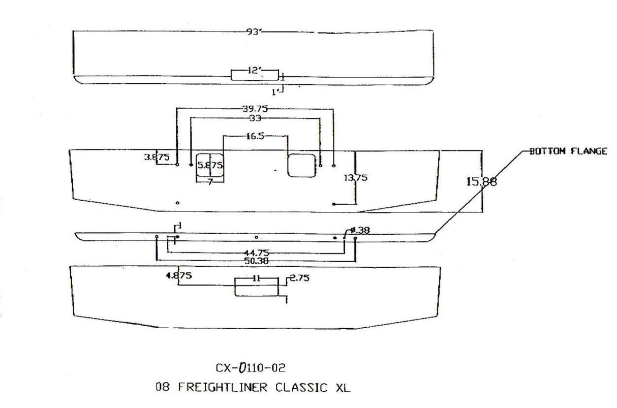Freightliner Classic Bumper Without Fog Light Hole Cutouts