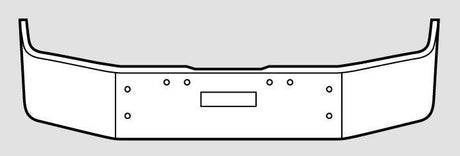 Freightliner FLD 120 & FLD 112 16 Inch Bumper Steel Chrome - Big Truck Hoods