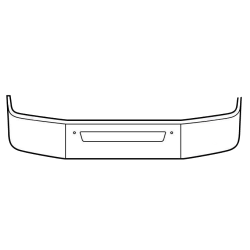 Aftermarket Chrome 16" Steel Bumper, Fits Kenworth T-270 & T-370