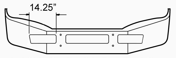 Ford F-650 F-750 F-850 BJ-0011-15 Steel Chrome Bumper 14" Tow Opening