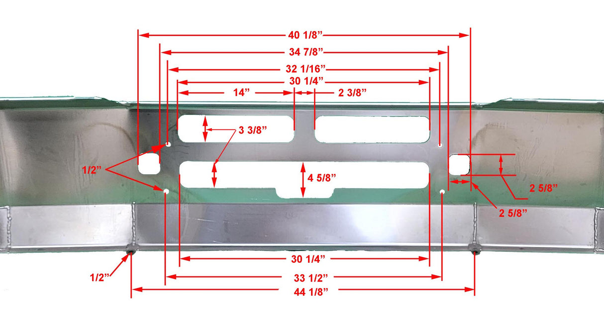 Durabuilt Chrome Steel Aero Bumper, Fits Kenworth T-600
