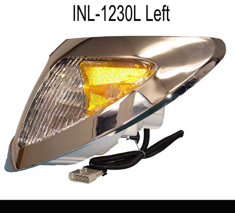 International 7300, 7400, 7500, 7600 & 7700 Headlight Assembly 03-07 W/Chrome Bezel LH