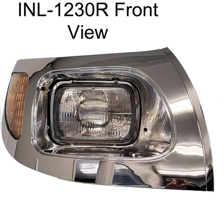 International 7300, 7400, 7500, 7600 & 7700 Headlight Assembly 03-07 W/Chrome Bezel RH