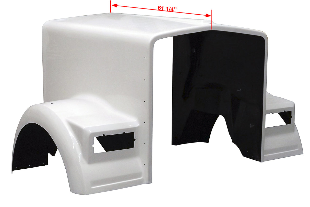 Aftermarket Fiberglass Hood, Fits Kenworth W900B Hood with Straight Cowl, K146-1254