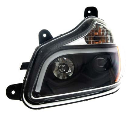 Eagle Eyes Headlight, Fits Kenworth T680 Black Projector Headlights Left Side, KW2502102