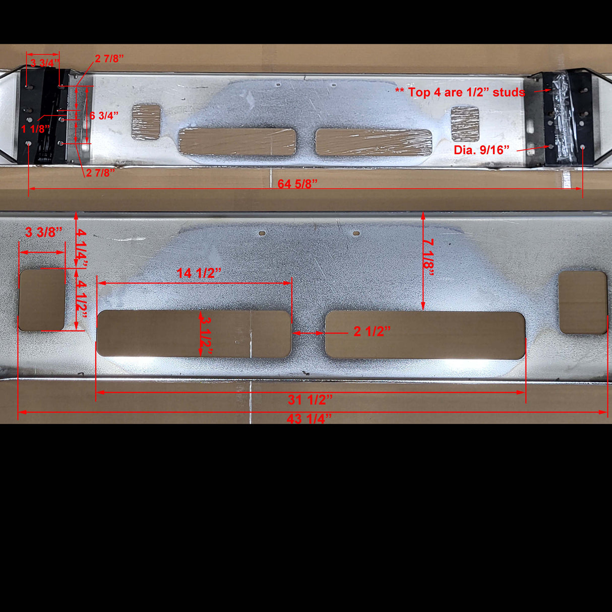 Volvo VNL Gen 1 Steel Chrome Aero Bumper 12 in. Tall
