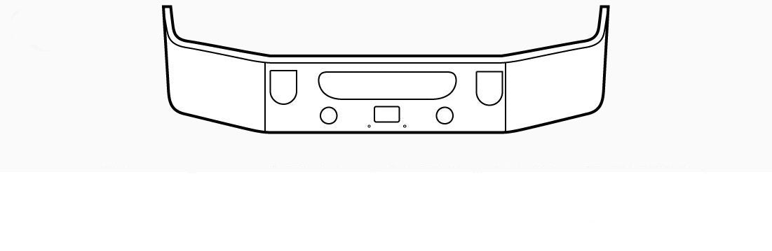 Mack CXU Set Back Axle Bumper Steel Chrome 2008-Newer 16 in. - Big Truck Hoods