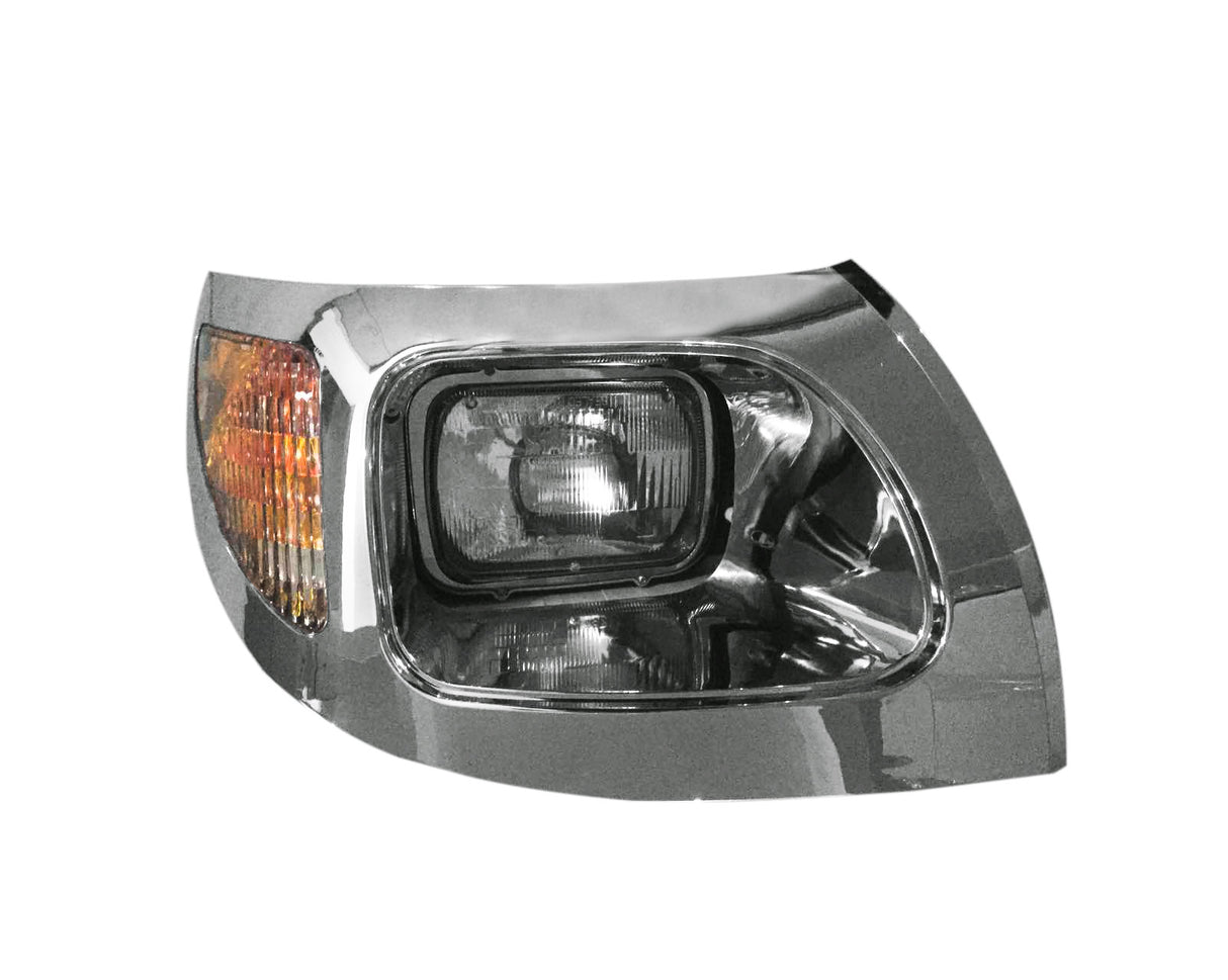 International 7300, 7400, 7500, 7600 & 7700 Headlight Assembly 03-07 W/Chrome Bezel RH, CosBlem