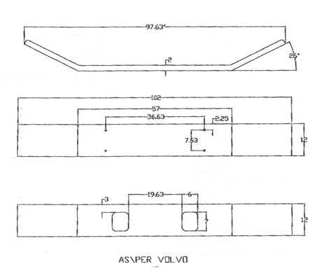 Volvo WG Forward Axle Steel Chrome Bumper