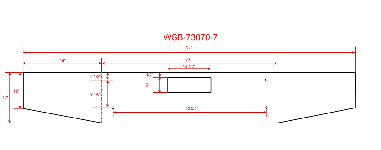 Western Star 47x / 49X Tapered Steel Chrome Bumper, Set Back Axle, 17"