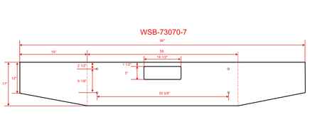 Western Star 47x / 49X Tapered Steel Chrome Bumper, Set Back Axle, 17"