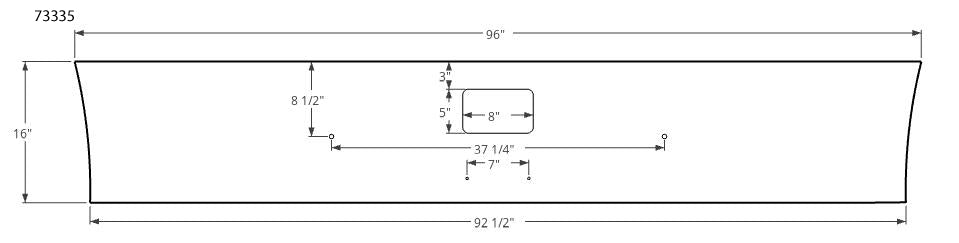 Peterbilt 335 Steel Chrome Bumper with Small Tow Pin Hole