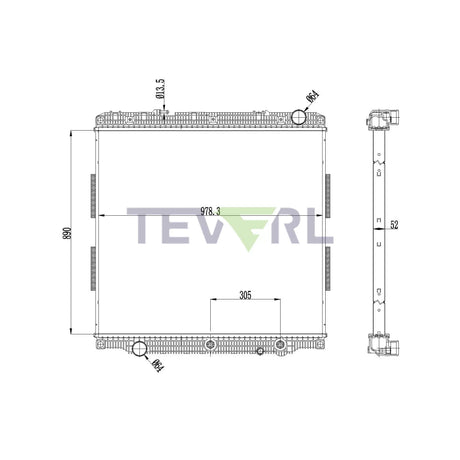 Peterbilt 579 / Kenworth T680 Radiator | 2018-2023 | HDC011249PA