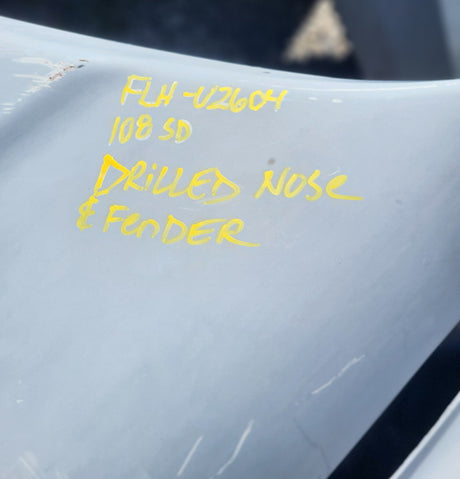 Freightliner 108SD SBA Hood, Pre-cleaner, Drilled Nose and Fender | Z17-20426-010