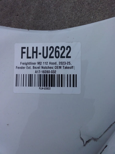 Freightliner M2 112 Hood, 2023-25, Fender Ext. Bezel Notches|OEM Takeoff| A17-18280-032