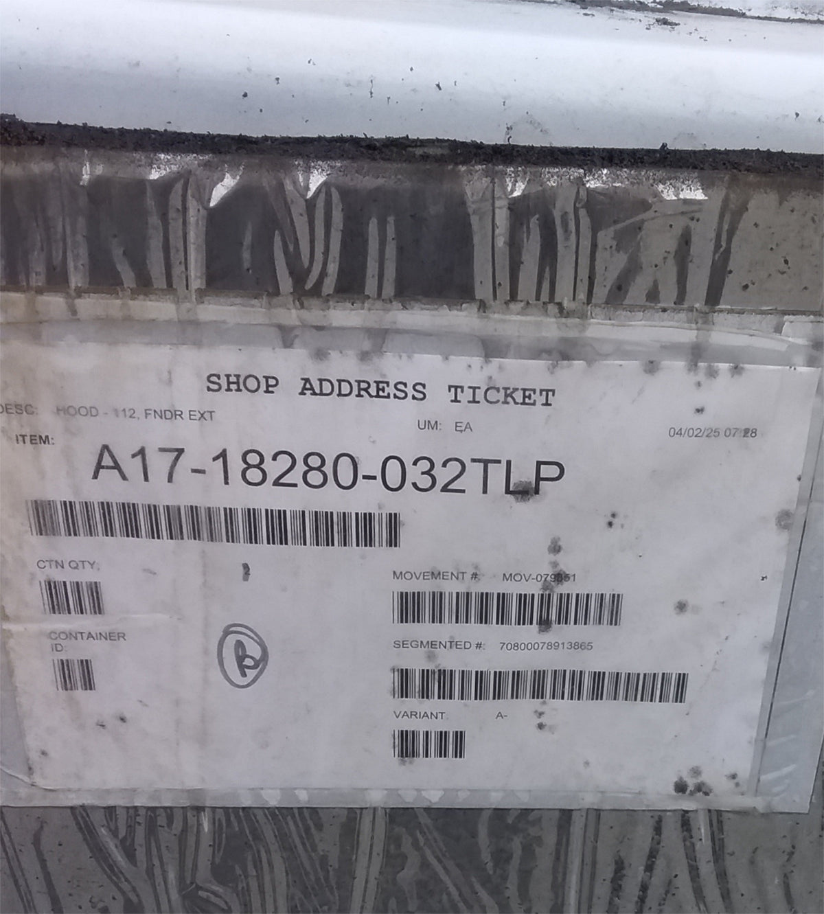 Freightliner M2 112 Hood, 2023-25, Fender Ext. Bezel Notches|OEM Takeoff| A17-18280-032
