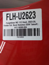 Freightliner M2 112 Hood, 2023-26, Fender Ext. Bezel Notches|OEM Takeoff| U2623 | A17-18280-034