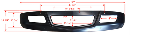 Value HD- International MV 607 14" Full Wrap Black Steel Bumper