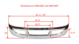 A chrome bumper for International 4300 / 4400 / 8600 / MV607 trucks