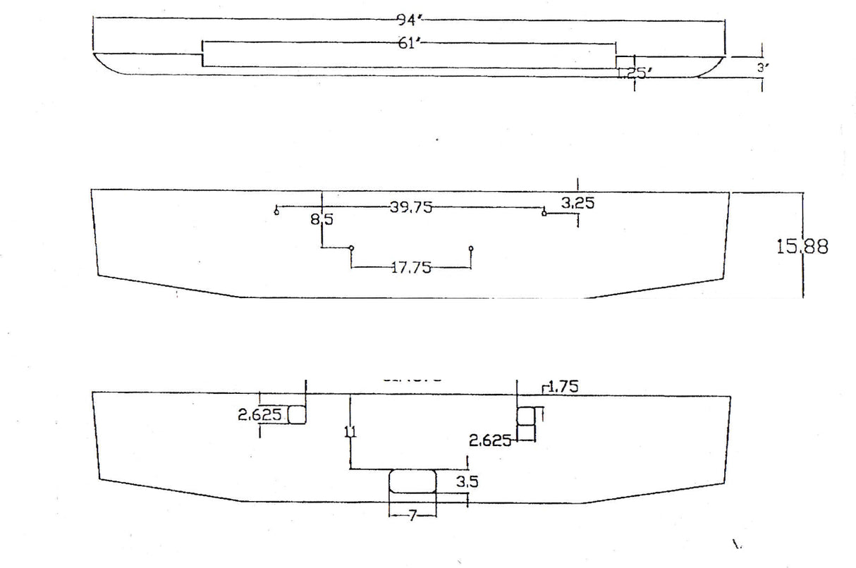 Aftermarket Chrome Steel Bumper, Fits Kenworth W900B With Fog Light Cutouts