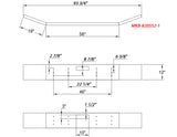 Stainless Steel 12" bumper- 1 tow hole for Mack Model GU713 / CTP 713 / RD Year 2008-UP