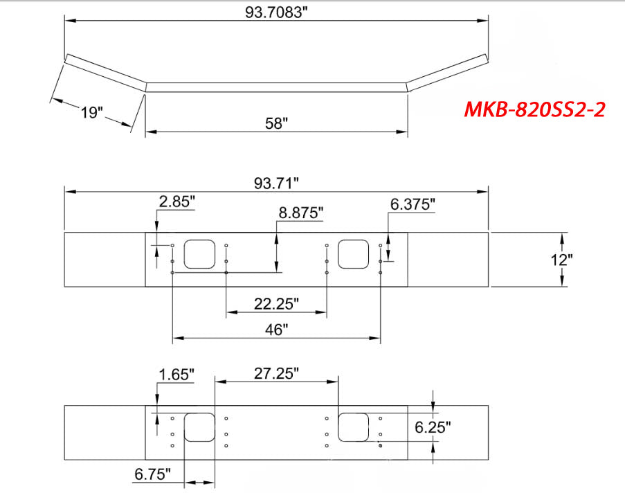 Mack GU/ CTP 713  2 Tows Stainles Steel Bumper by Durabuilt- Big Truck Hoods