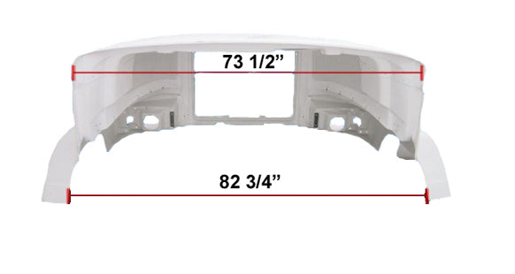 Mack CH 613 SBA new aftermarket hood. 53 1/2â€ Length. #1QM5681BM